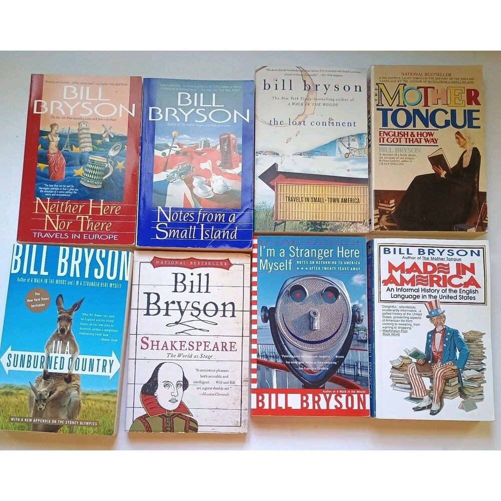 Bill Bryson Lot 8 Paperback Books